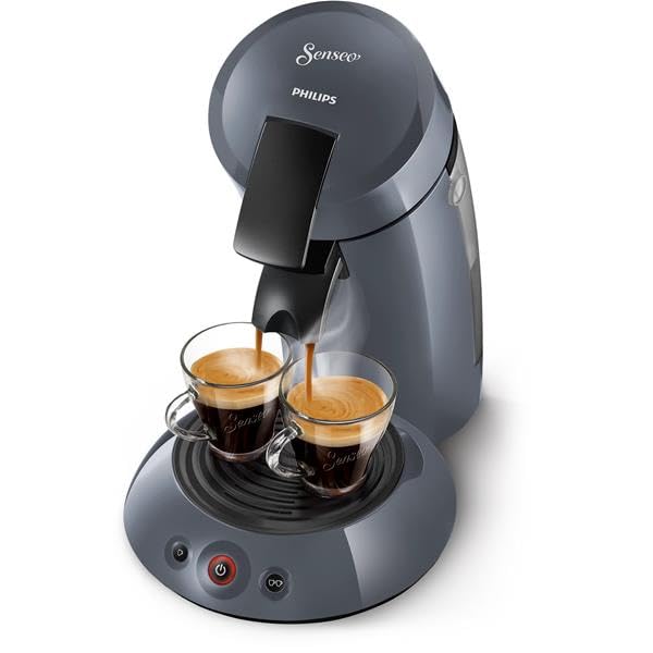 Machine à Café à Dosettes Grise – 1 ou 2 Tasses – Crème Onctueuse - Bravelo