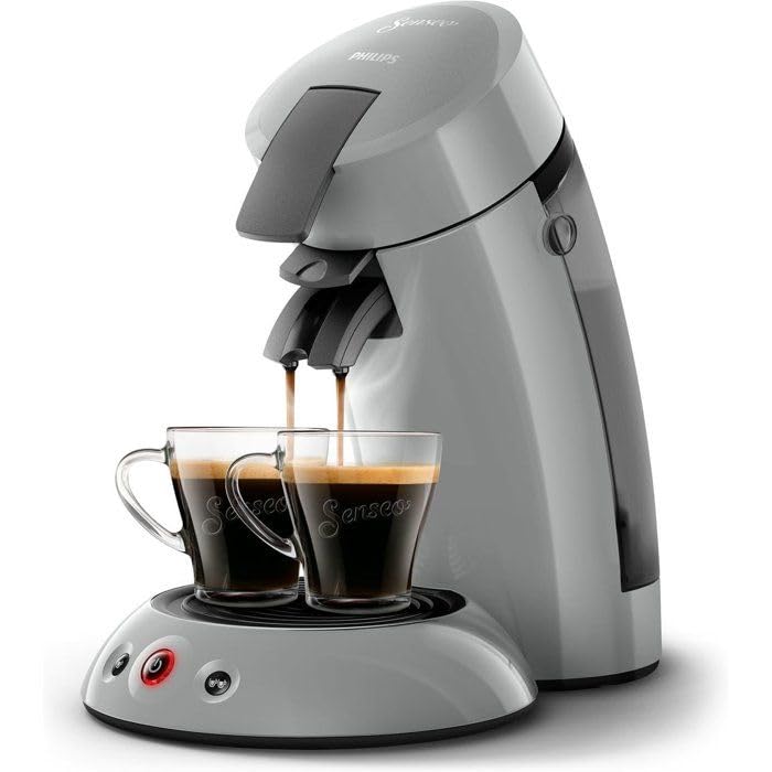 Machine à Café à Dosettes Grise – 1 ou 2 Tasses – Crème Onctueuse - Bravelo