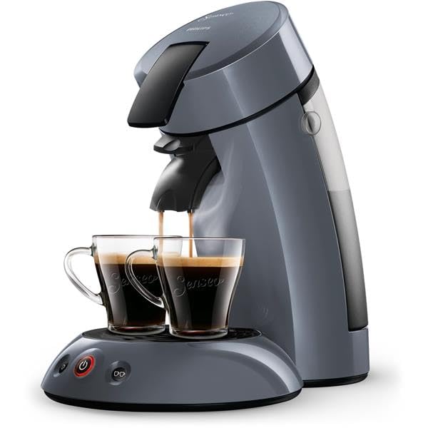 Machine à Café à Dosettes Grise – 1 ou 2 Tasses – Crème Onctueuse - Bravelo