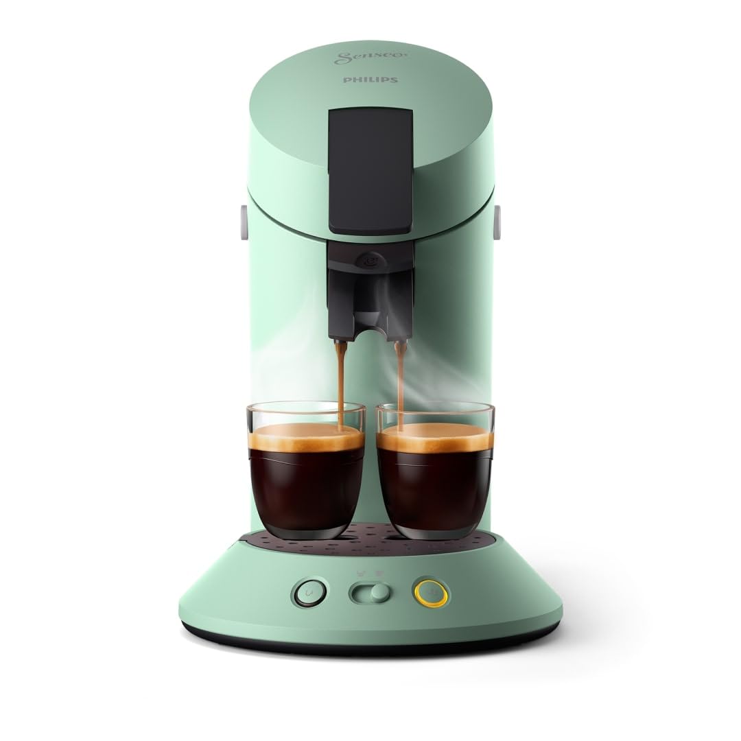 Machine à Café à Dosettes Vert Désert – Intensité Réglable – 1 ou 2 Tasses - Bravelo