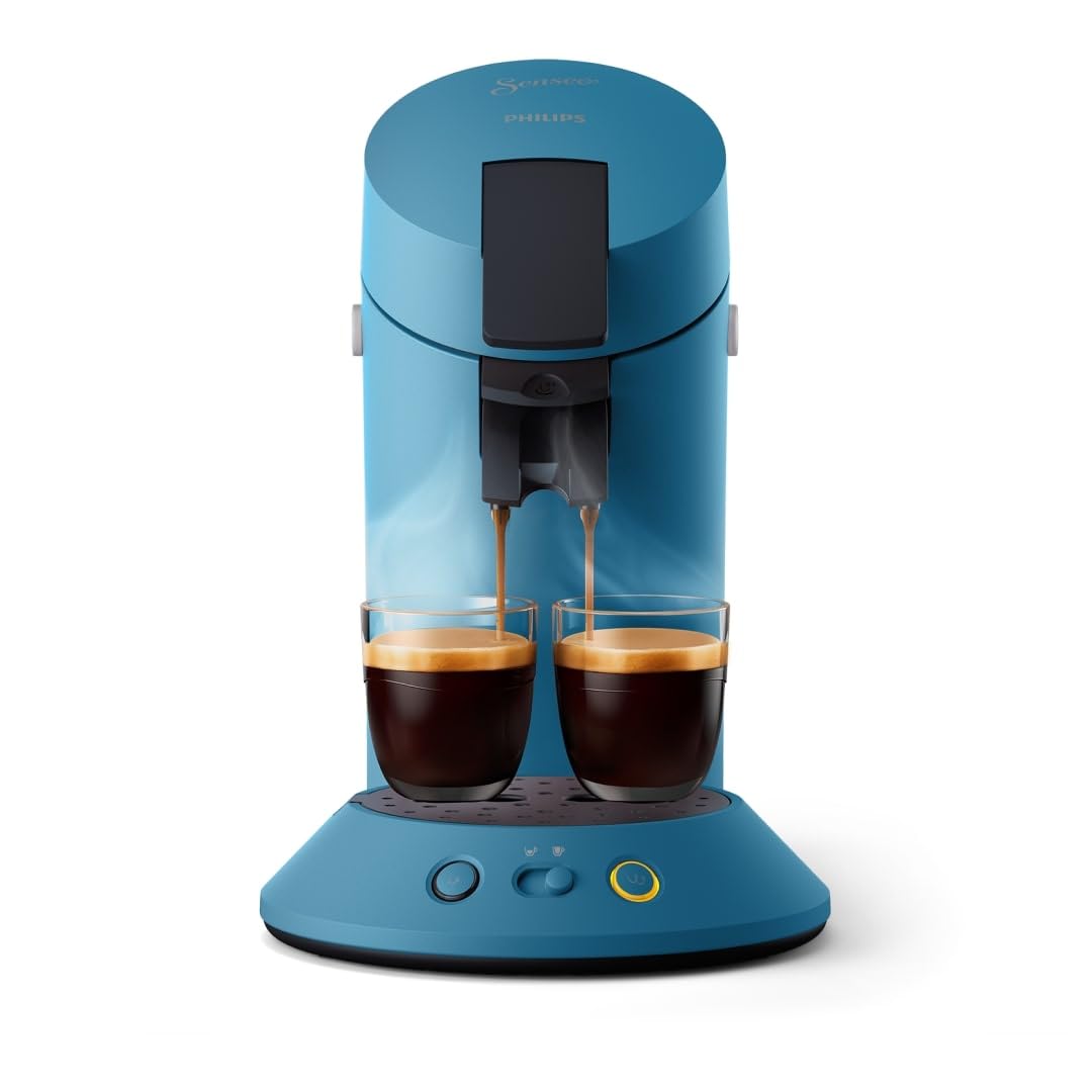 Machine à Café à Dosettes Bleu Paon – Intensité Réglable – 1 ou 2 Tasses - Bravelo