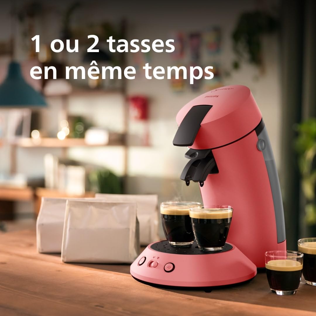 Machine à Café à Dosettes Rouge Tendre – Intensité Réglable – 1 ou 2 Tasses - Bravelo