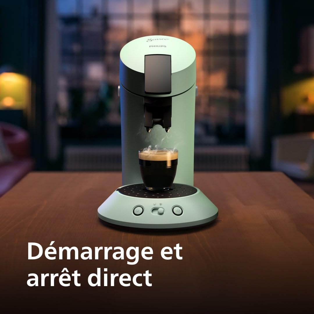 Machine à Café à Dosettes Vert Désert – Intensité Réglable – 1 ou 2 Tasses - Bravelo