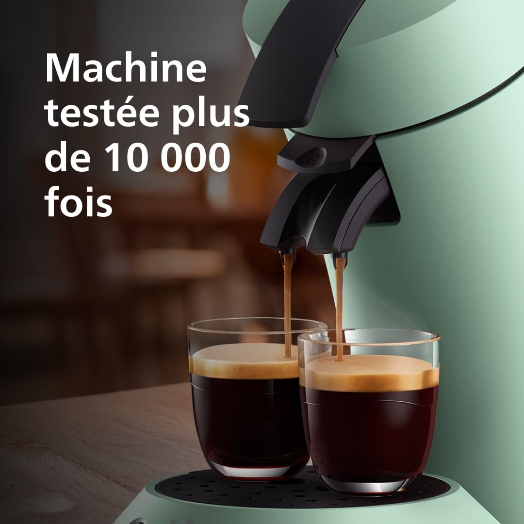 Machine à Café à Dosettes Vert Désert – Intensité Réglable – 1 ou 2 Tasses - Bravelo