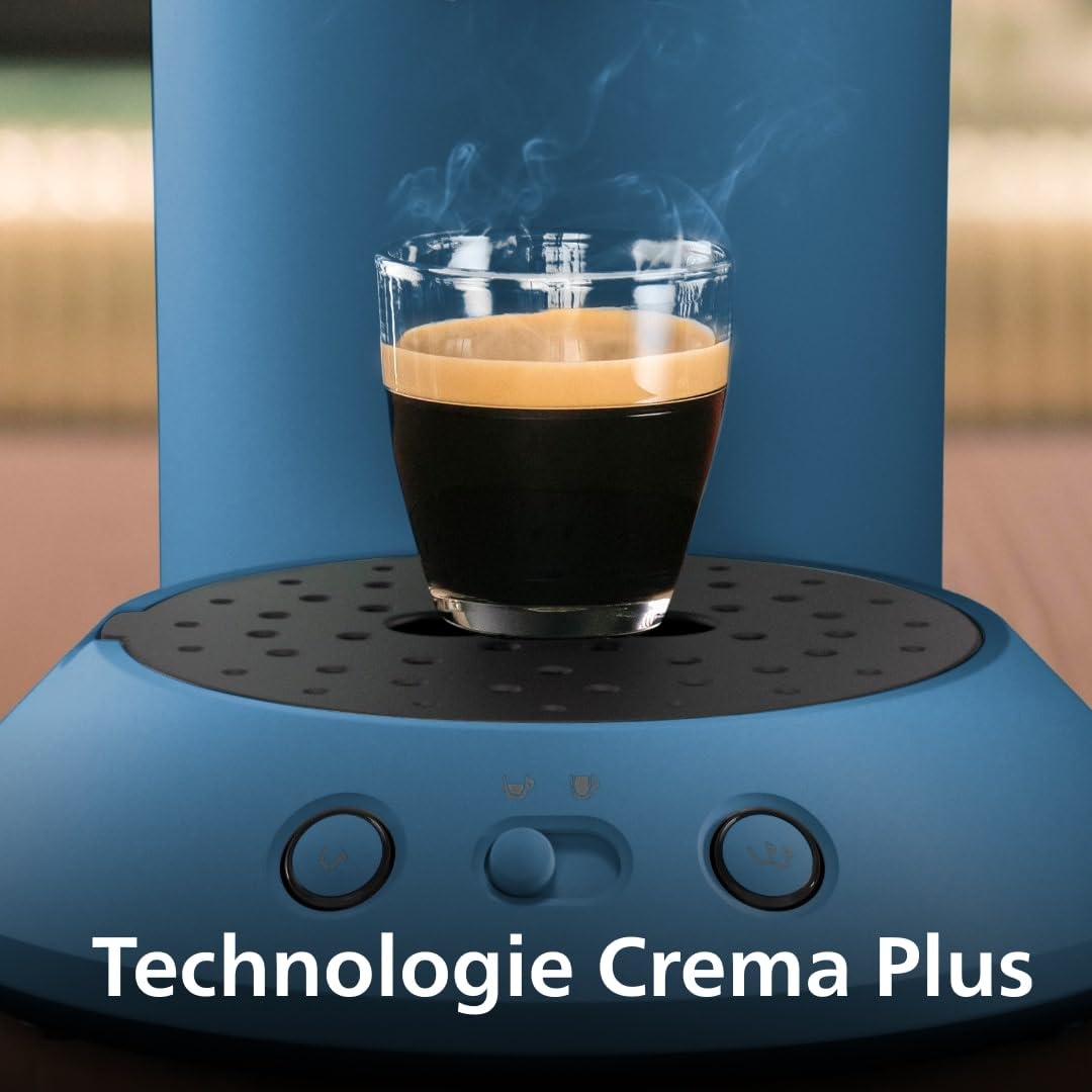 Machine à Café à Dosettes Bleu Paon – Intensité Réglable – 1 ou 2 Tasses - Bravelo