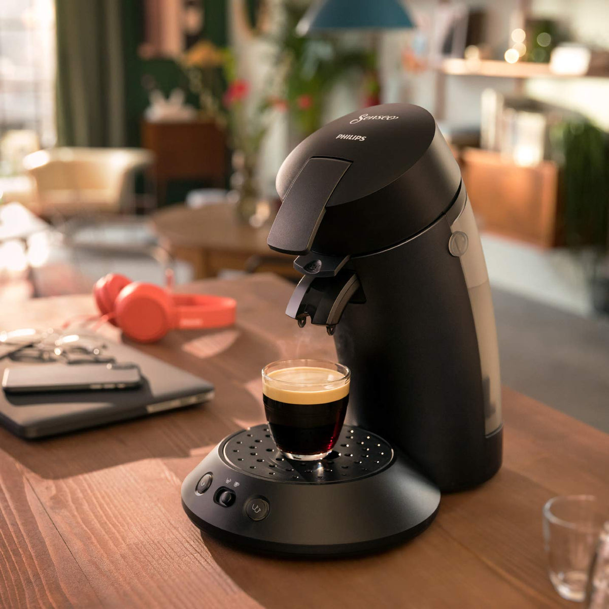 Machine à Café à Dosettes Noire – Intensité Réglable – 1 ou 2 Tasses - Bravelo
