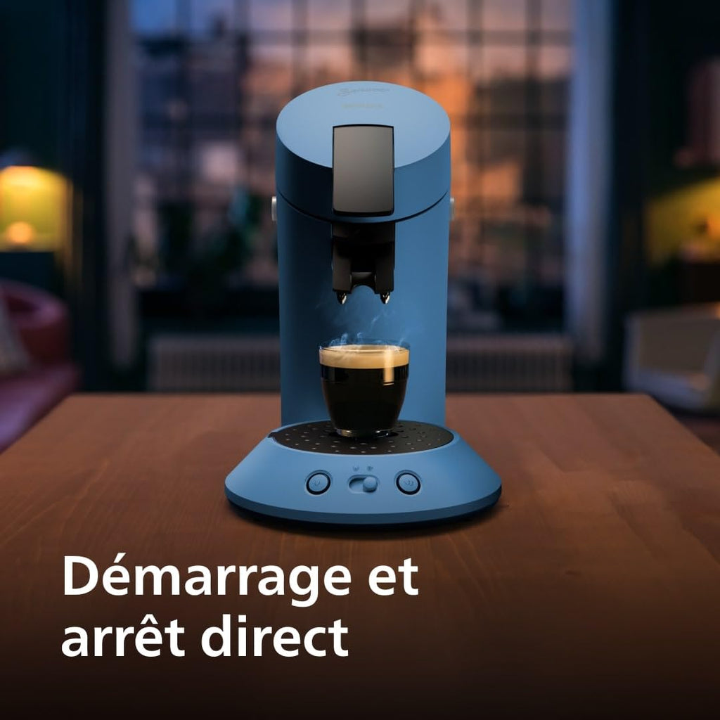 Machine à Café à Dosettes Bleu Paon – Intensité Réglable – 1 ou 2 Tasses - Bravelo