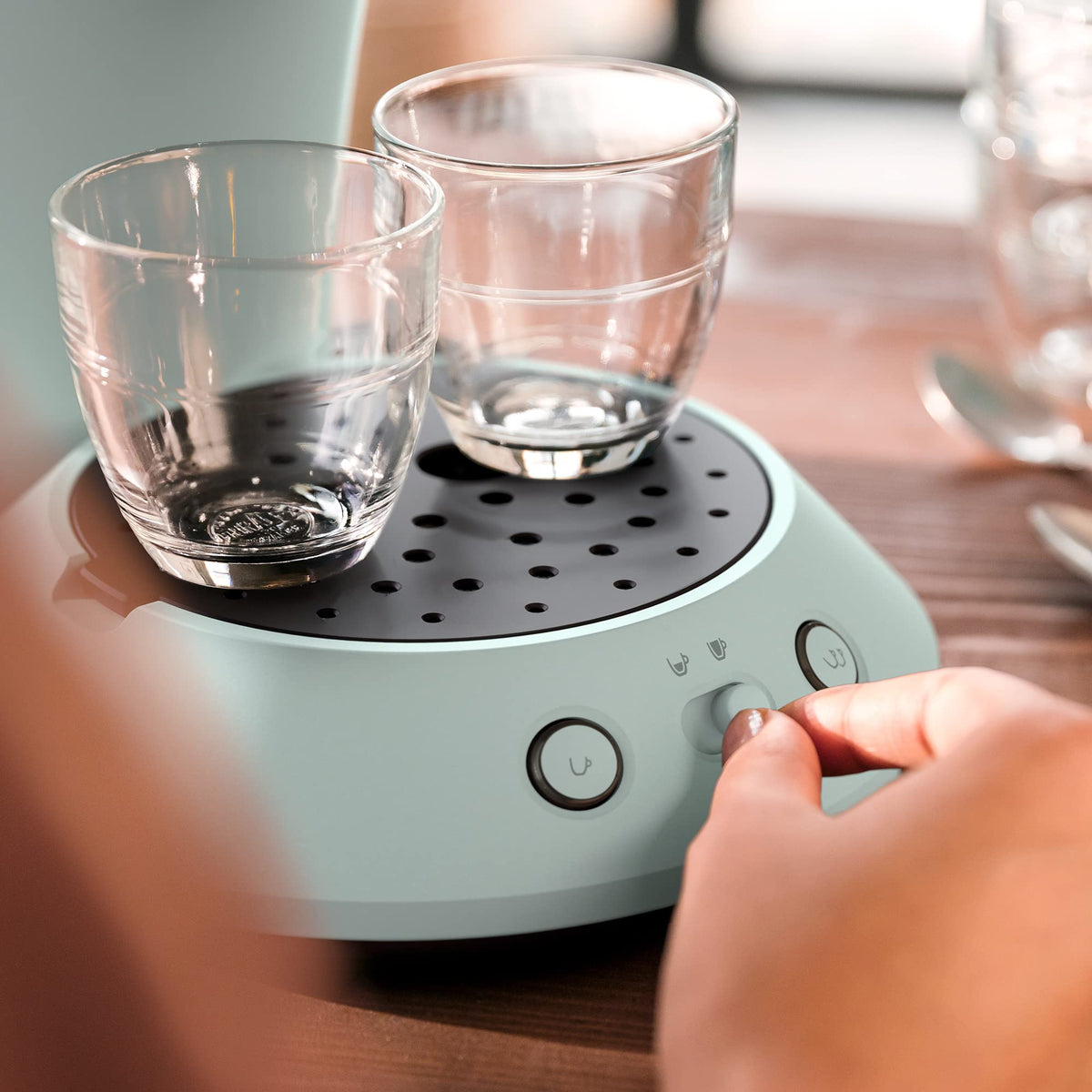 Machine à Café à Dosettes Vert Menthe – Intensité Réglable – 1 ou 2 Tasses - Bravelo