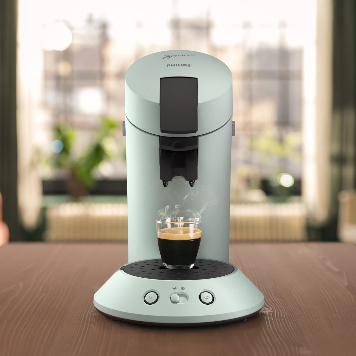 Machine à Café à Dosettes Vert Menthe – Intensité Réglable – 1 ou 2 Tasses - Bravelo