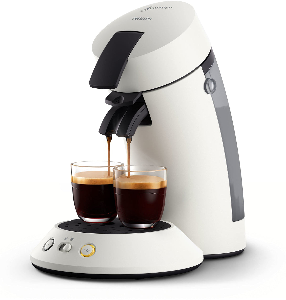 Machine à Café à Dosettes Blanche – Intensité Réglable – 1 ou 2 Tasses - Bravelo