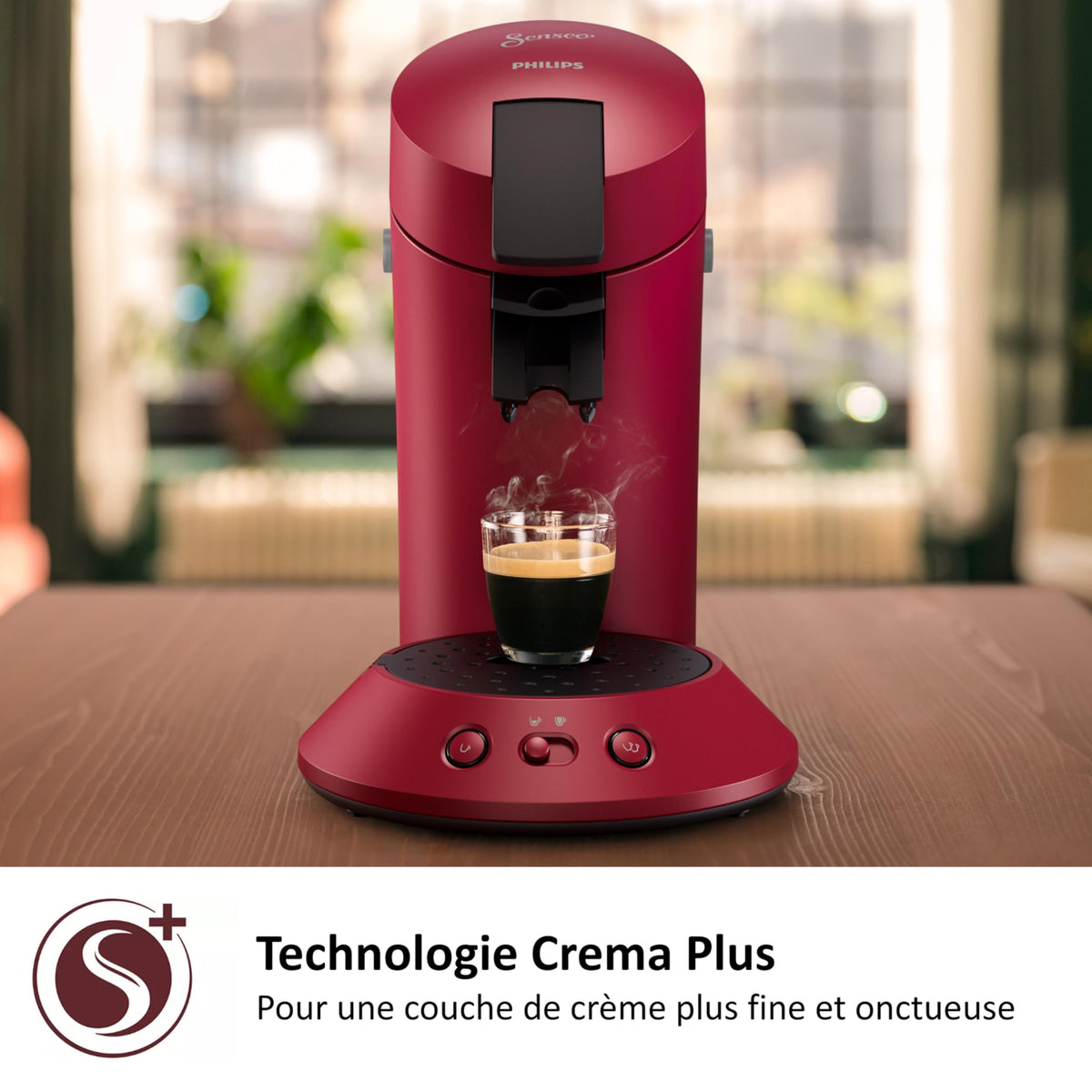 Machine à Café à Dosettes Rouge Intense – Intensité Réglable – 1 ou 2 Tasses - Bravelo