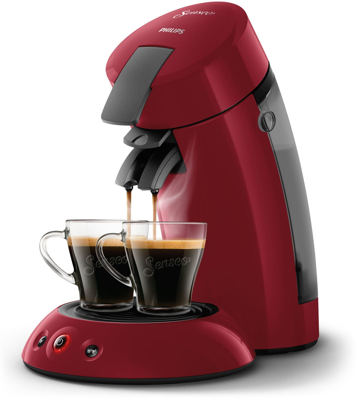 Machine à Café à Dosettes Rouge – Café Intense ou Léger – 1 ou 2 Tasses - Bravelo