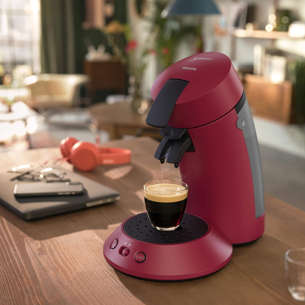 Machine à Café à Dosettes Rouge Intense – Intensité Réglable – 1 ou 2 Tasses - Bravelo